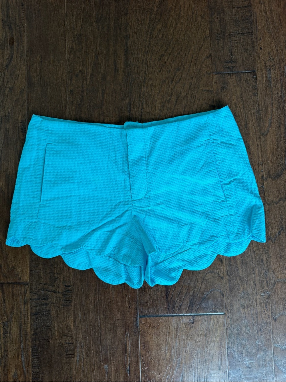 Lilly Pulitzer Turquoise Scallop Hem High Waist Shorts